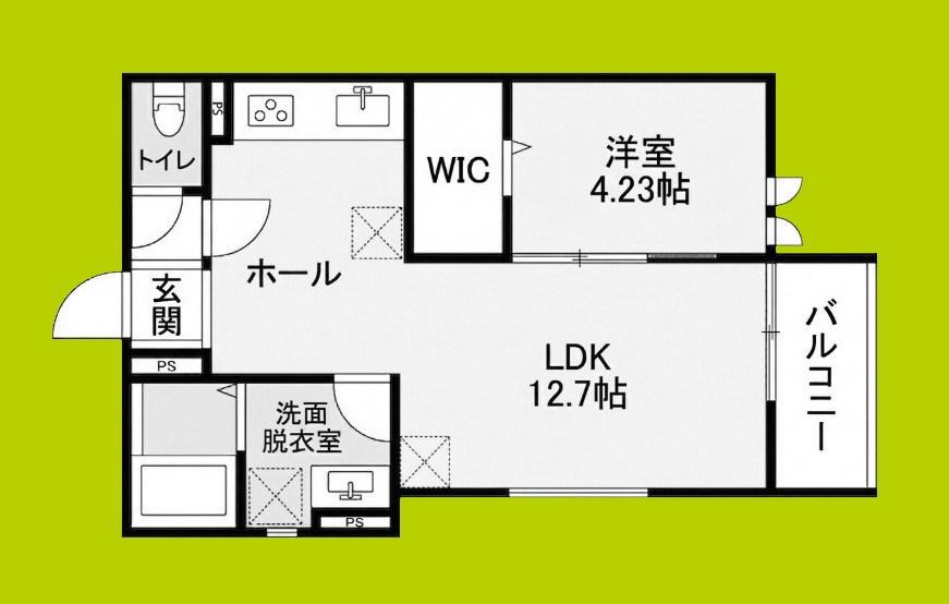 MAISONLUNA(1LDK/3階)の間取り写真