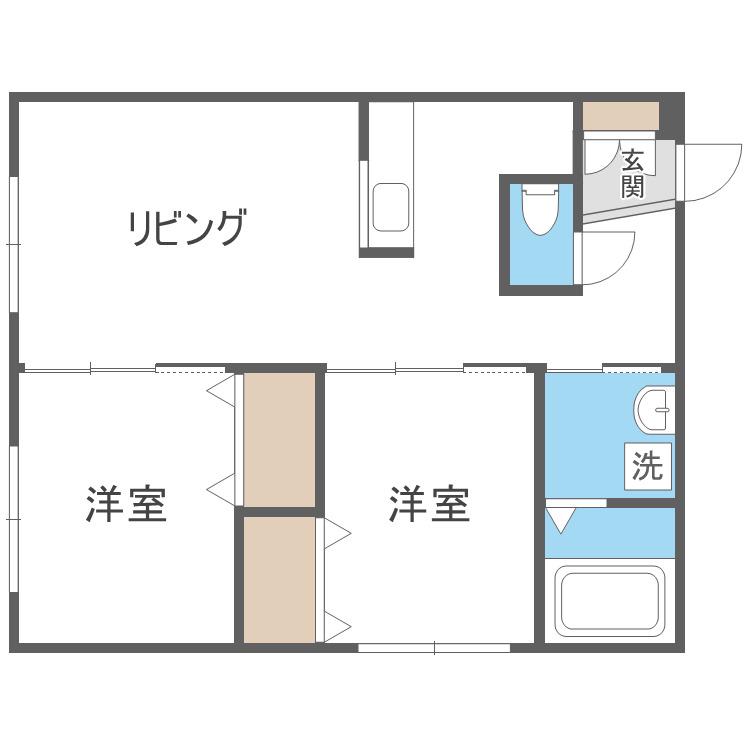 アステローペ(2LDK/4階)の間取り写真