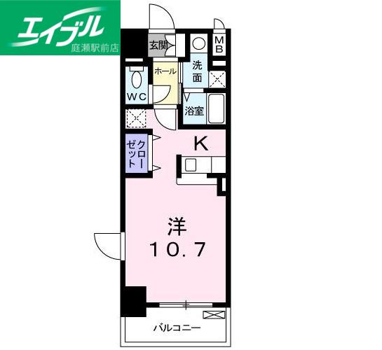 ボナール(1K/8階)の間取り写真