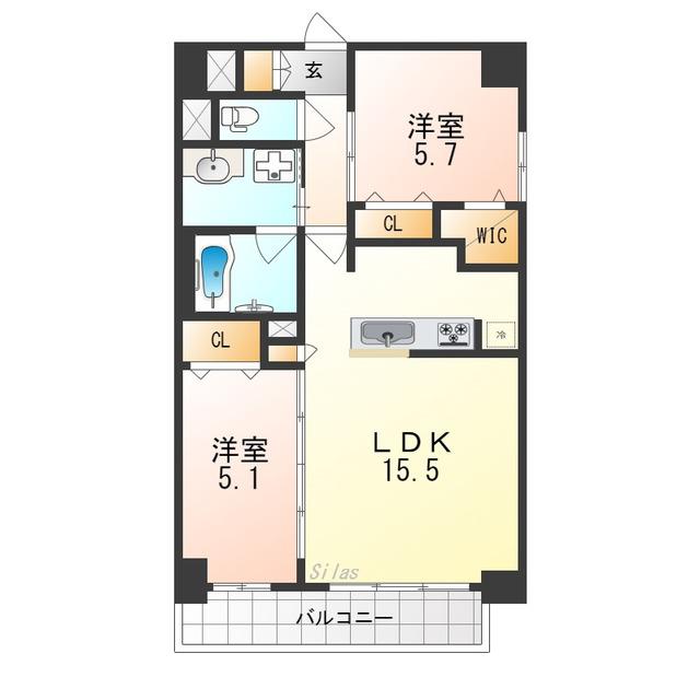 ラ・グレース(2LDK/2階)の間取り写真