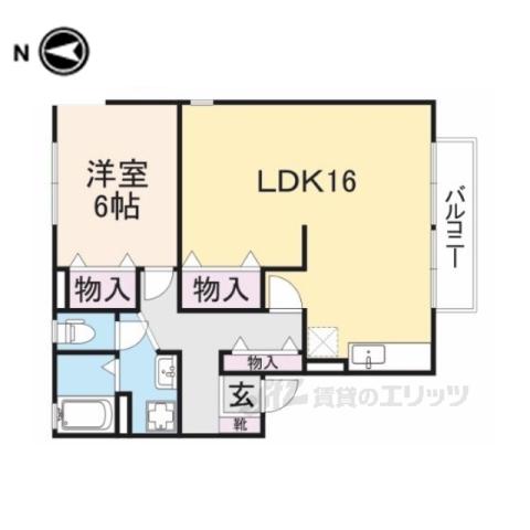 アネシスD(1LDK/2階)の間取り写真