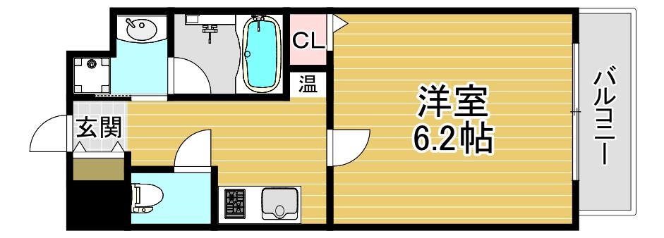 グレイスレジデンス大阪ウエスト(1K/4階)の間取り写真