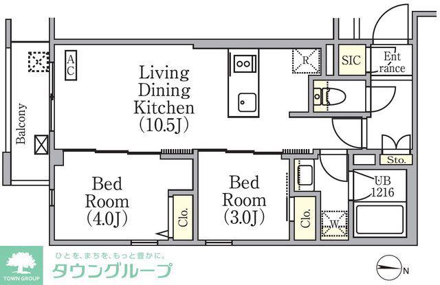 イプセ中野三丁目(2LDK/3階)の間取り写真