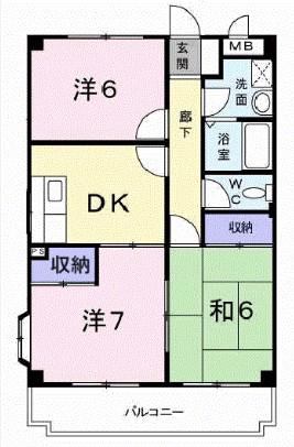 MANSION LOTUS(3DK/2階)の間取り写真