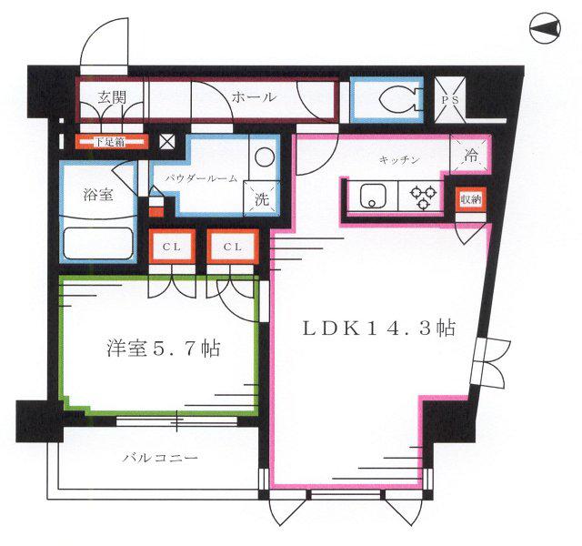 I-SUITEHIGASHINAKANO(1LDK/3階)の間取り写真