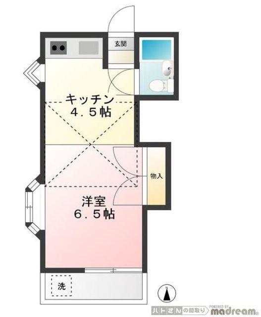 グリーンハイツ(1K/2階)の間取り写真
