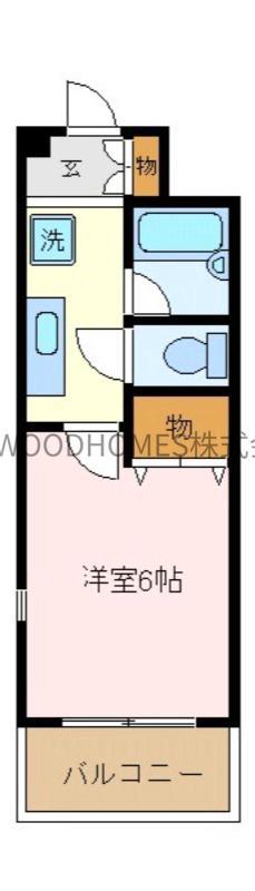 シーサイドライン 海の公園南口駅 徒歩11分 4階建 築31年(1K/2階)の間取り写真