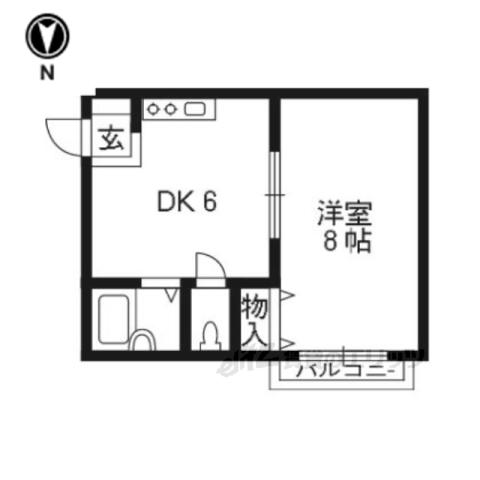 佐々木ハイツ(1DK/1階)の間取り写真