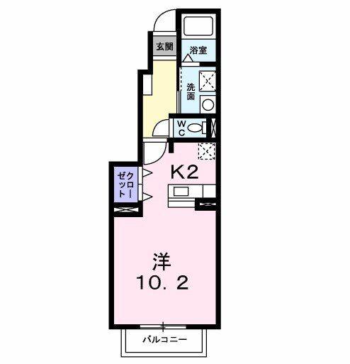 CLAIR S(ワンルーム/1階)の間取り写真