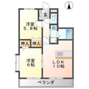 OTTIPLATZ(2LDK/2階)の間取り写真