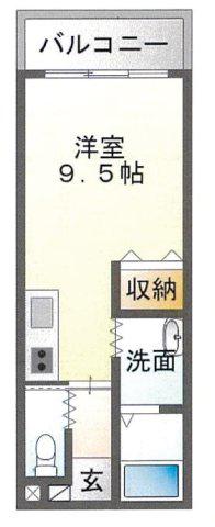 さくらマンション(ワンルーム/2階)の間取り写真