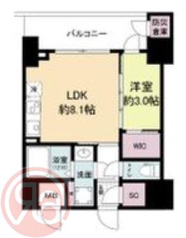 セレニテフラン難波(1LDK/4階)の間取り写真