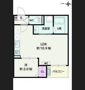 JACK HARUTAI(1LDK/2階)の間取り写真