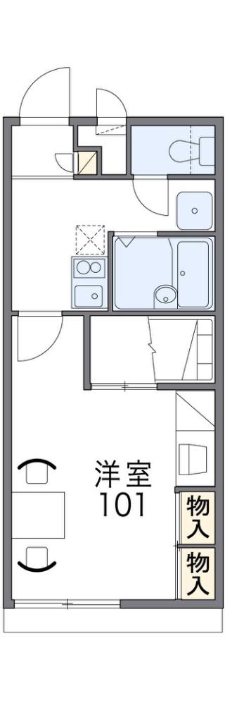レオパレスグリーンフォレスト(1K/1階)の間取り写真