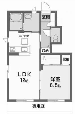 エタンリジェール A棟(1LDK/1階)の間取り写真
