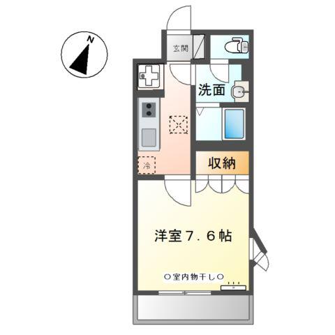 レスポワール善通寺(1K/1階)の間取り写真