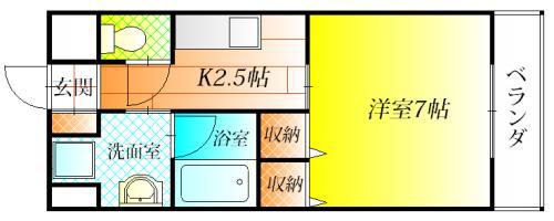 リベラルレーベン(1K/2階)の間取り写真