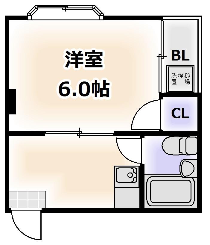 ジュネスシャトー7号館(1K/3階)の間取り写真