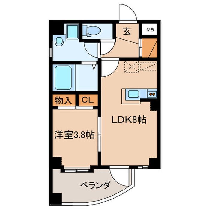 ラセーヌ高宮(1LDK/3階)の間取り写真