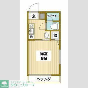 KARYU HOUSE 岡上(1K/2階)の間取り写真