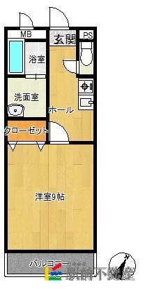 サンパーク朝倉(1K/1階)の間取り写真
