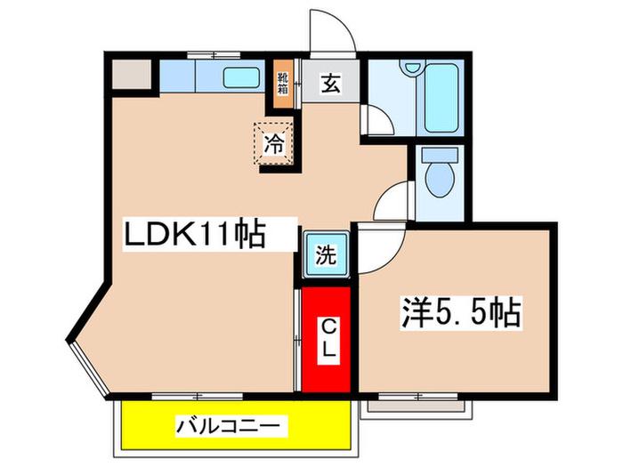 アーバンシティー壱番館(1LDK/2階)の間取り写真