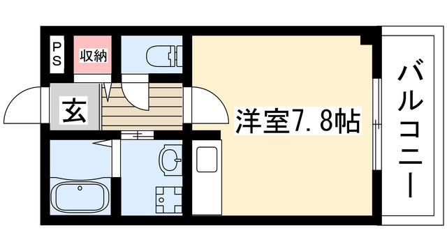 スペリア藤ヶ丘(1K/2階)の間取り写真