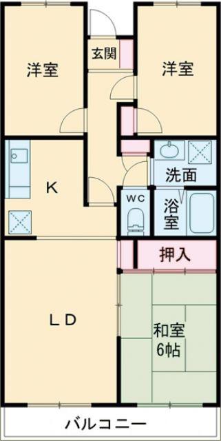 アンド・ユー郡津(3LDK/2階)の間取り写真