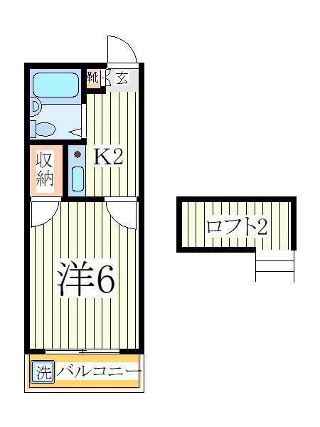 シンセイ1号(1K/1階)の間取り写真