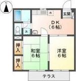 ニューシティ丸山A・B(2DK/2階)の間取り写真