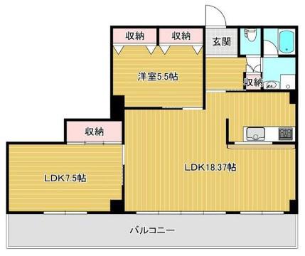 シャルムみつひろ(2LDK/11階)の間取り写真