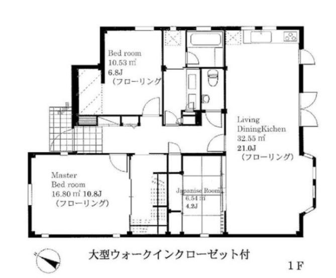 広尾2丁目(3LDK/1階)の間取り写真