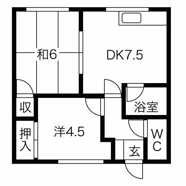 S-STYLE(2DK/2階)の間取り写真