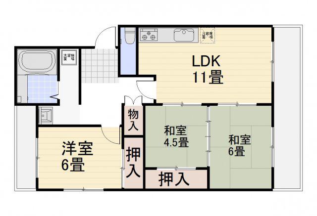 第2コーポ安部(3LDK/2階)の間取り写真