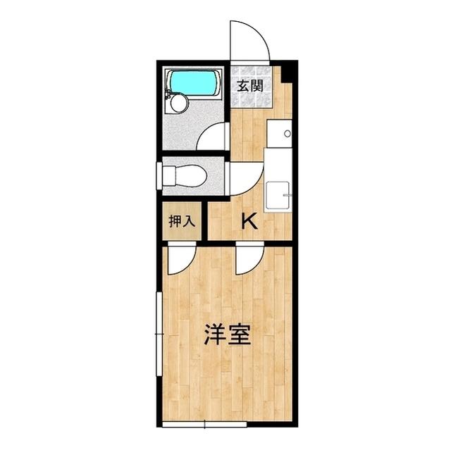 グリーンハイツセオA(1K/1階)の間取り写真