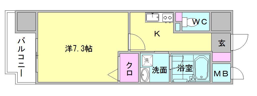 CINQ IWASE BLD(1K/3階)の間取り写真