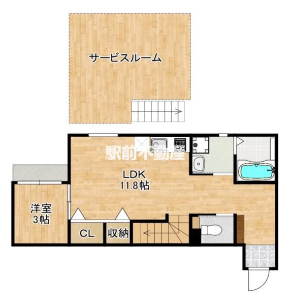 DREAMSTAGE姪浜COCOON(1SLDK/1階)の間取り写真