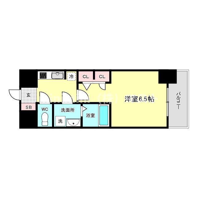 ES-GRANDE長居パークフロント(1K/12階)の間取り写真