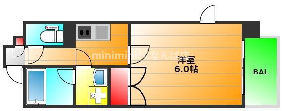 モノリス(1K/2階)の間取り写真