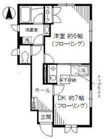 ヴェルドミール中井(1DK/1階)の間取り写真