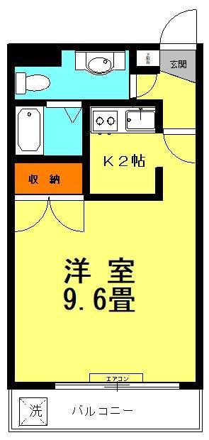 第2森西ビル(1K/2階)の間取り写真