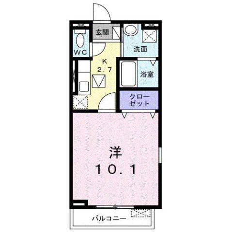 アルモニー HR(1K/1階)の間取り写真