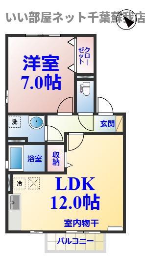 アバンサールA(1LDK/1階)の間取り写真
