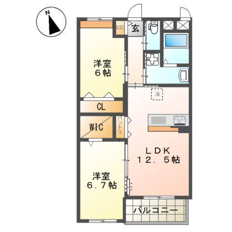 LA MAISON DU REVE (2LDK/2階)の間取り写真