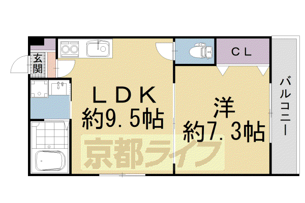 ERRI SUEGA(1LDK/2階)の間取り写真