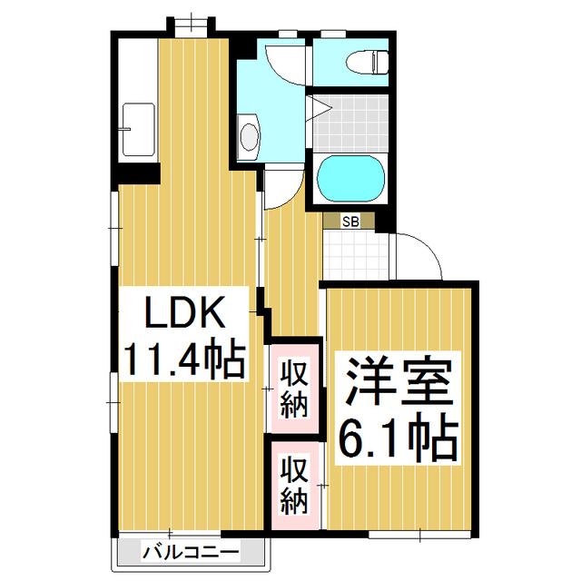 フレグランスドゥリーム(1LDK/1階)の間取り写真