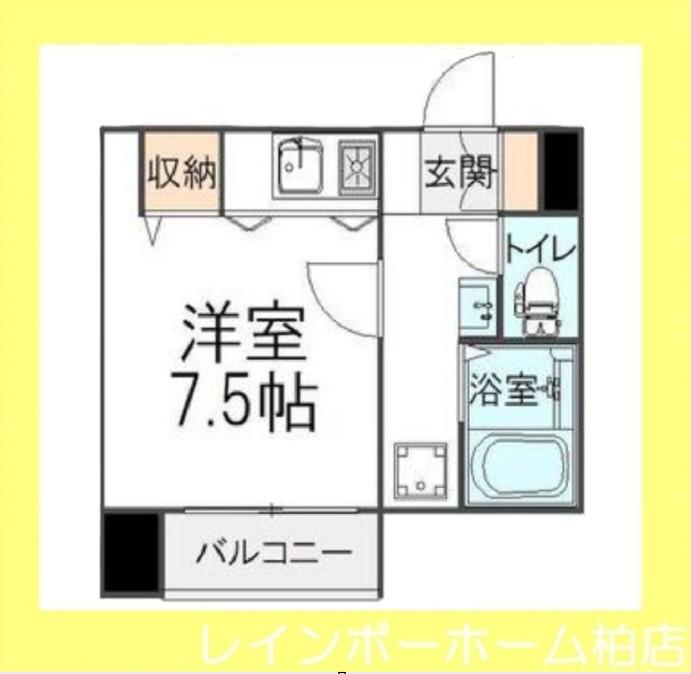 ヴランドール柏中央(ワンルーム/1階)の間取り写真