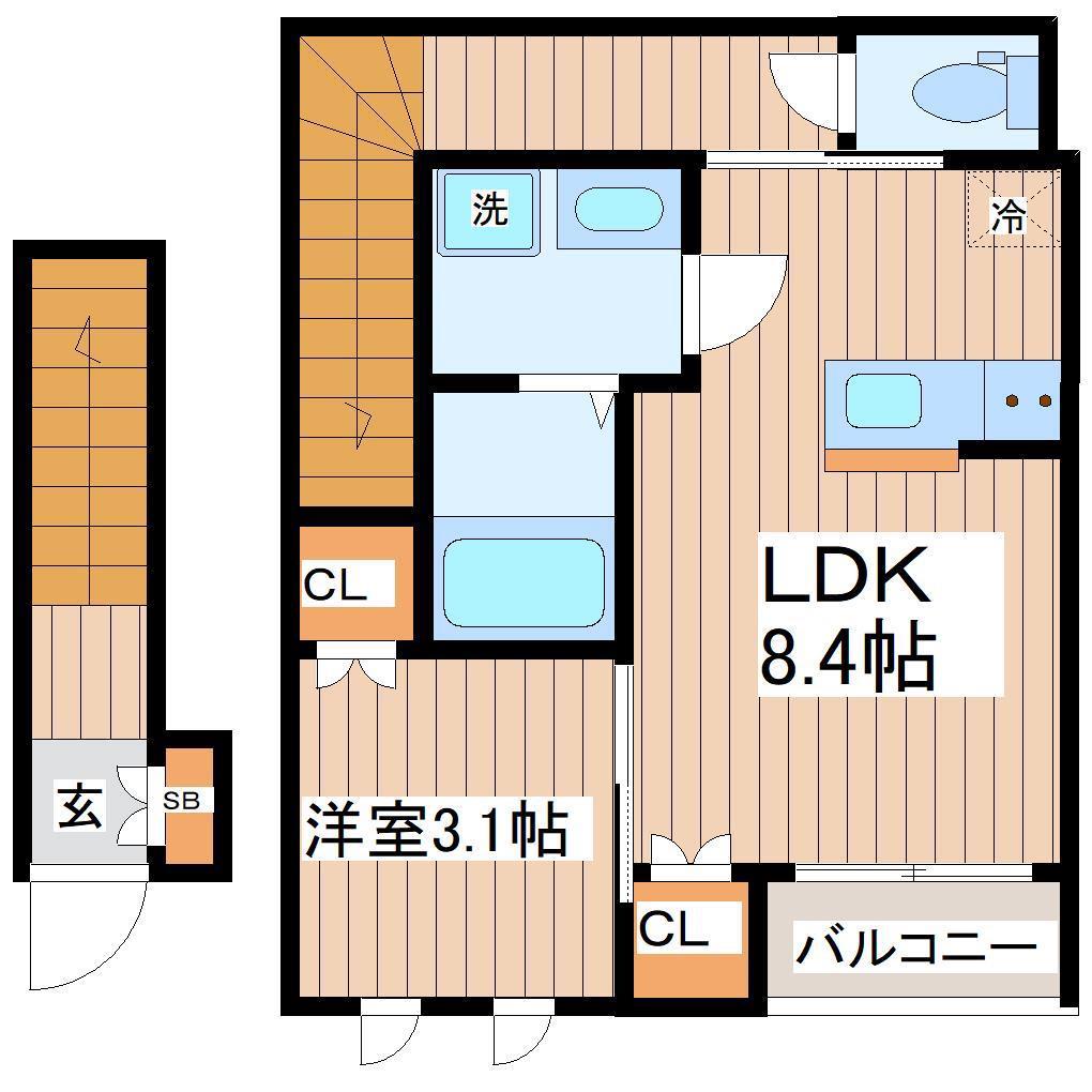 メゾン・ド・シェリー(1LDK/2階)の間取り写真