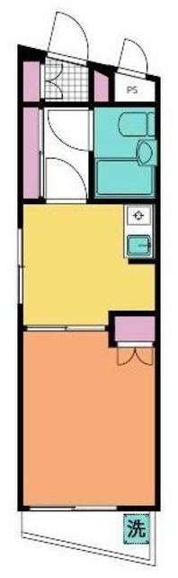 セザール元住吉(1DK/3階)の間取り写真