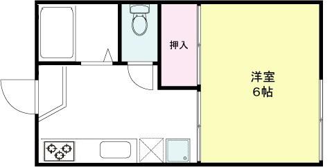ジュピター山崎(1K/2階)の間取り写真